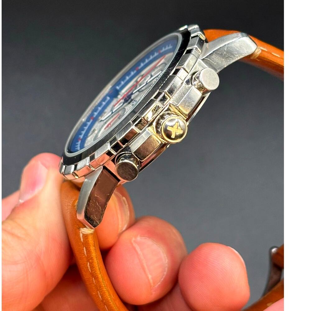 Fossil Dean FS5069 Men’s Chronograph Silver Dial Brown Leather Watch 45mm - Picture 6 of 17